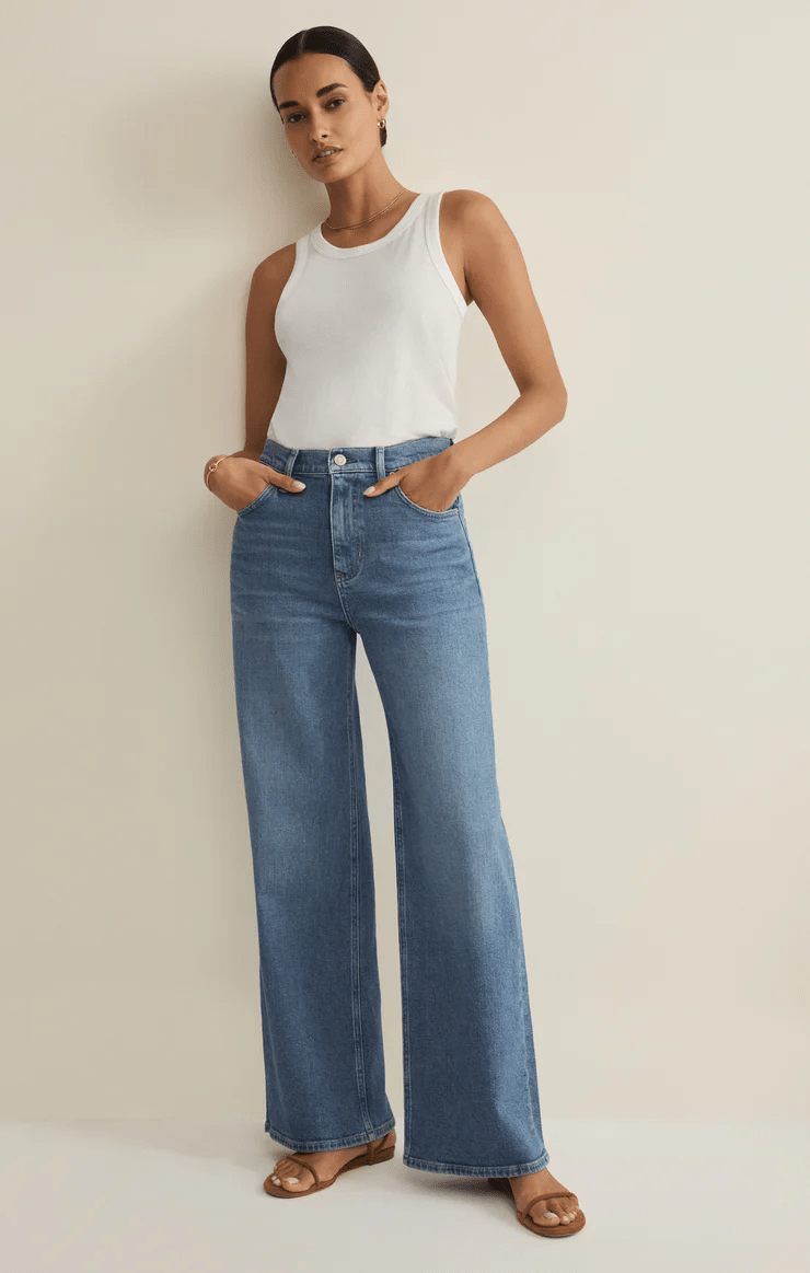 Nova High Rise Wide Leg Denim Pant - Hello Beautiful Boutique