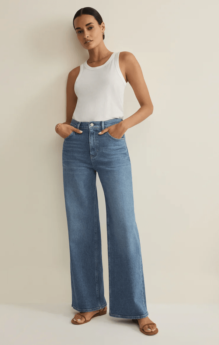 Nova High Rise Wide Leg Denim Pant - Hello Beautiful Boutique