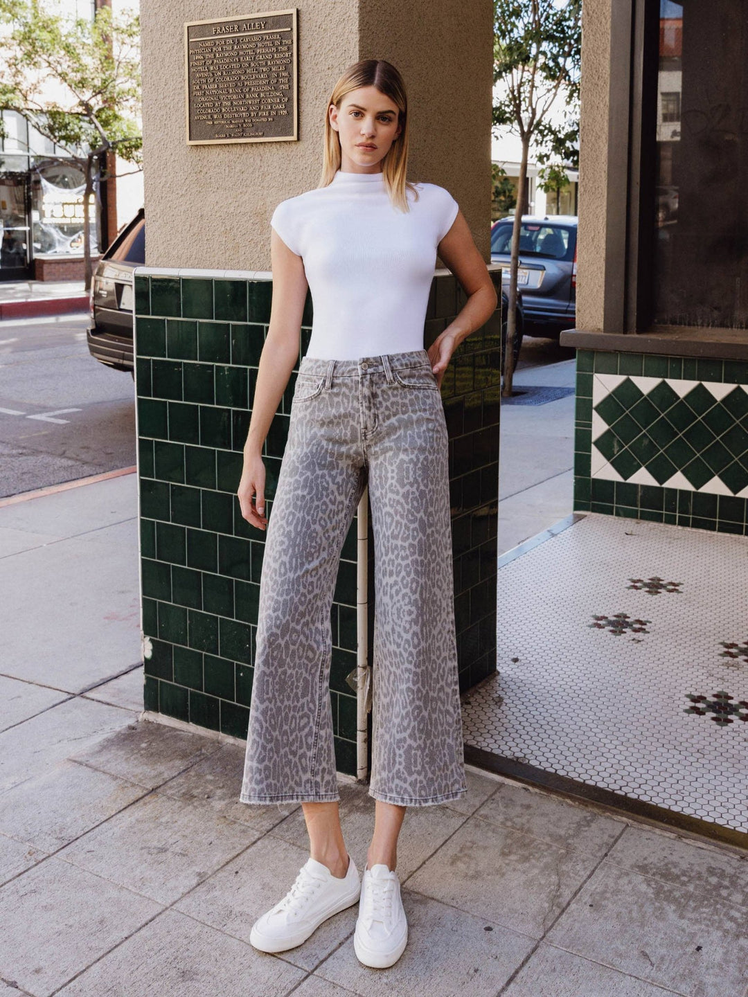 Olivia Leopard Print Crop Wide Leg - Hello Beautiful Boutique