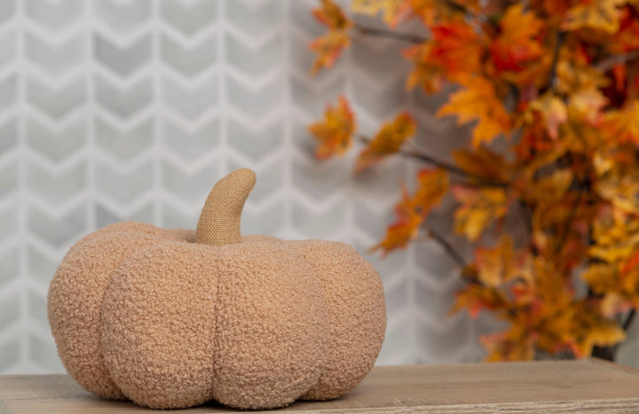 Pearhead - Beige Sherpa Pumpkin Pillow, Fall Decor - Hello Beautiful Boutique