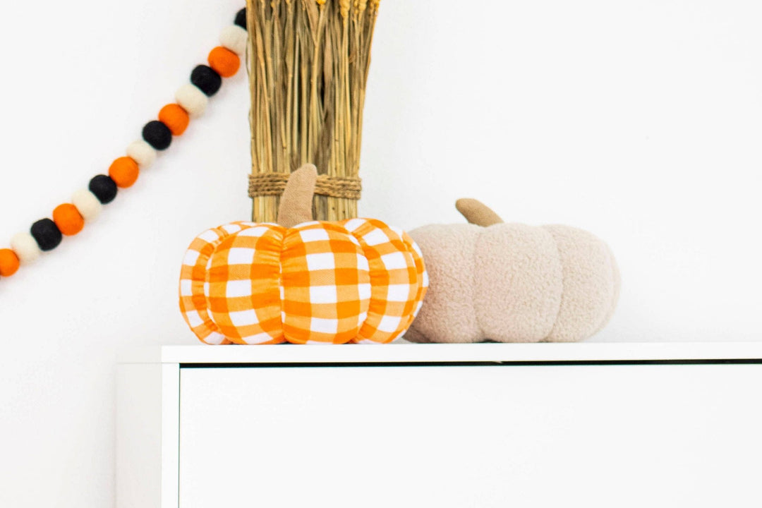 Pearhead - Cream Sherpa Pumpkin Pillow, Fall Decor - Hello Beautiful Boutique