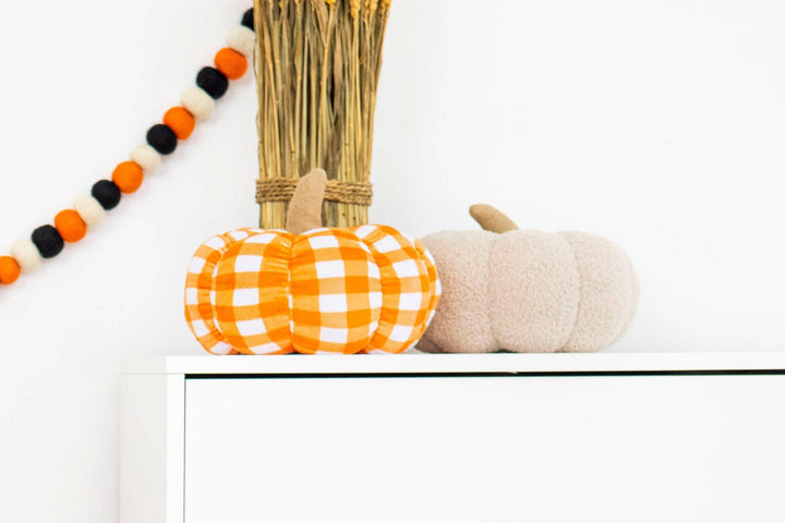 Pearhead - Cream Sherpa Pumpkin Pillow, Fall Decor - Hello Beautiful Boutique