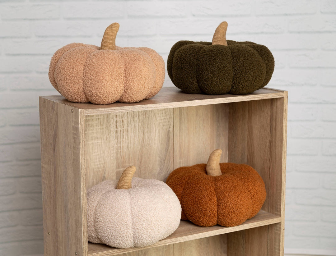 Pearhead - Cream Sherpa Pumpkin Pillow, Fall Decor - Hello Beautiful Boutique