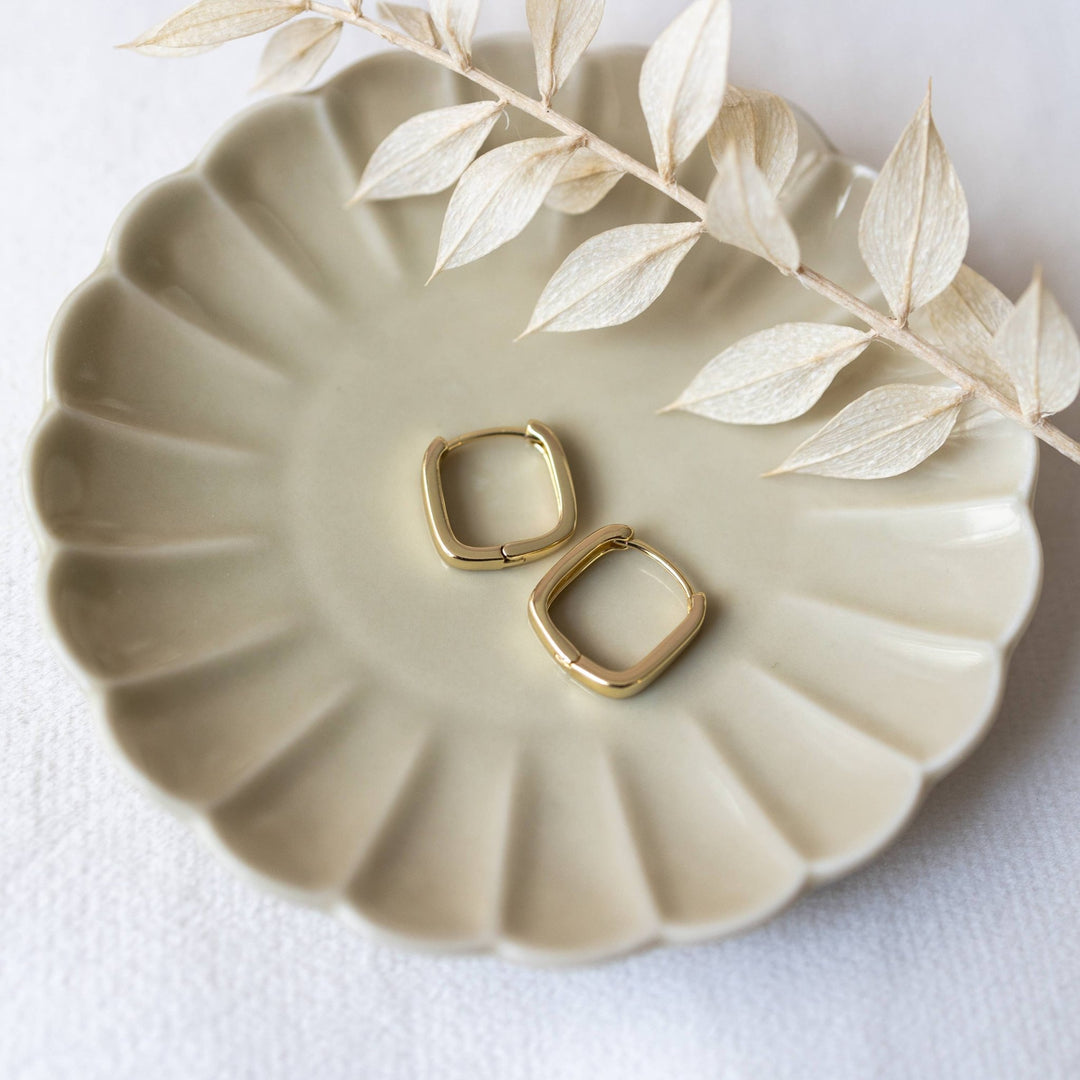 Petite Square Hoops: Silver - Hello Beautiful Boutique