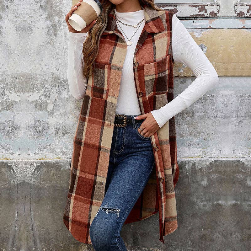 Plaid Knit Sweater Vest Blazer - Hello Beautiful Boutique