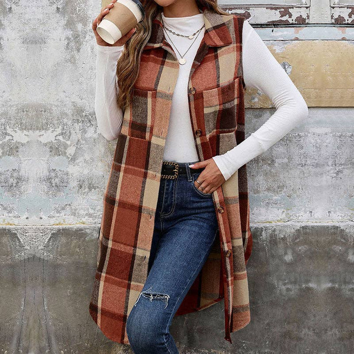 Plaid Knit Sweater Vest Blazer - Hello Beautiful Boutique