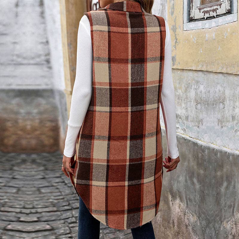 Plaid Knit Sweater Vest Blazer - Hello Beautiful Boutique