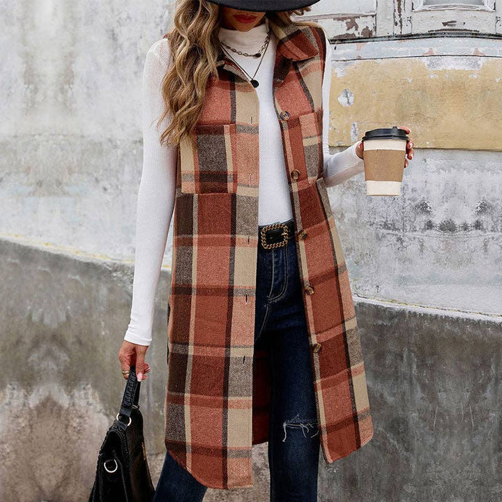 Plaid Knit Sweater Vest Blazer - Hello Beautiful Boutique