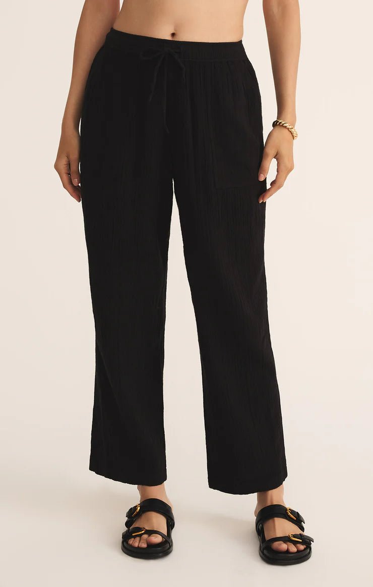Plaza Airy Gauze Ankle Pant - Hello Beautiful Boutique