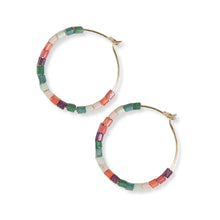 Load image into Gallery viewer, Victoria Mixed Beaded Hoop Earrings - Hello Beautiful Boutique
