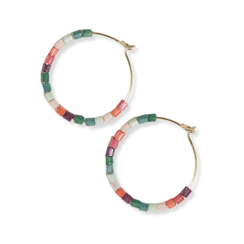 Victoria Mixed Beaded Hoop Earrings - Hello Beautiful Boutique