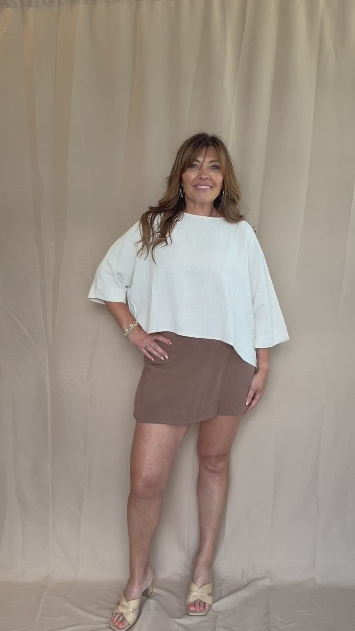 Soft Linen Flowy Dolman Top