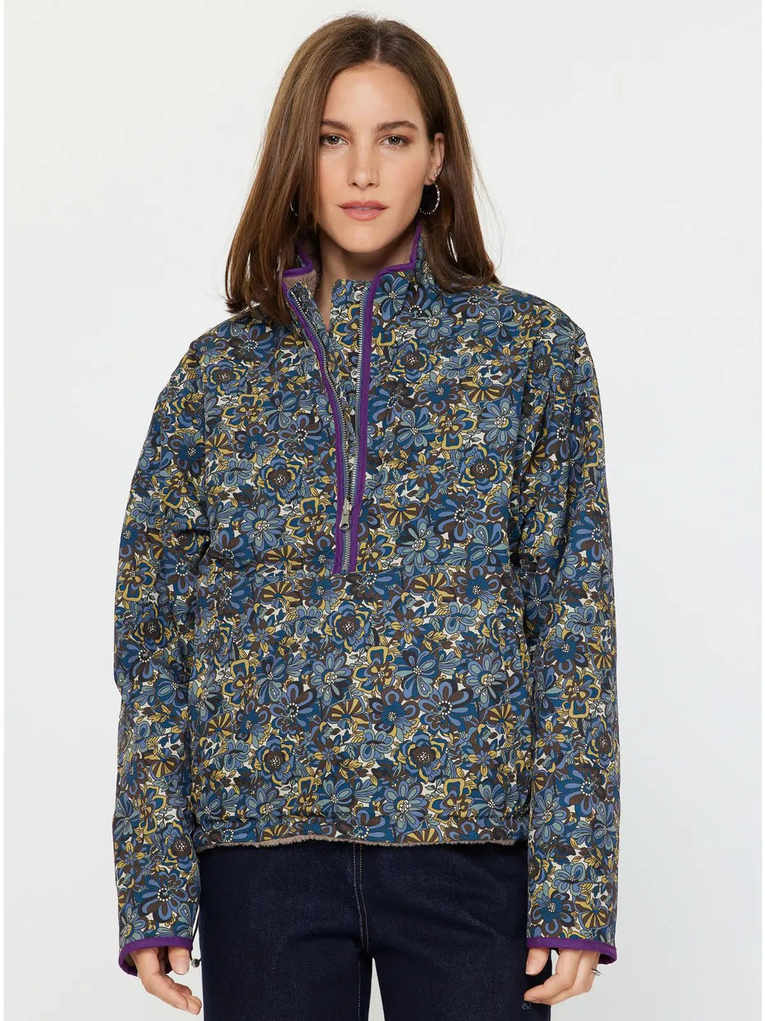 Reversible Floral Sherpa Pullover - Hello Beautiful Boutique
