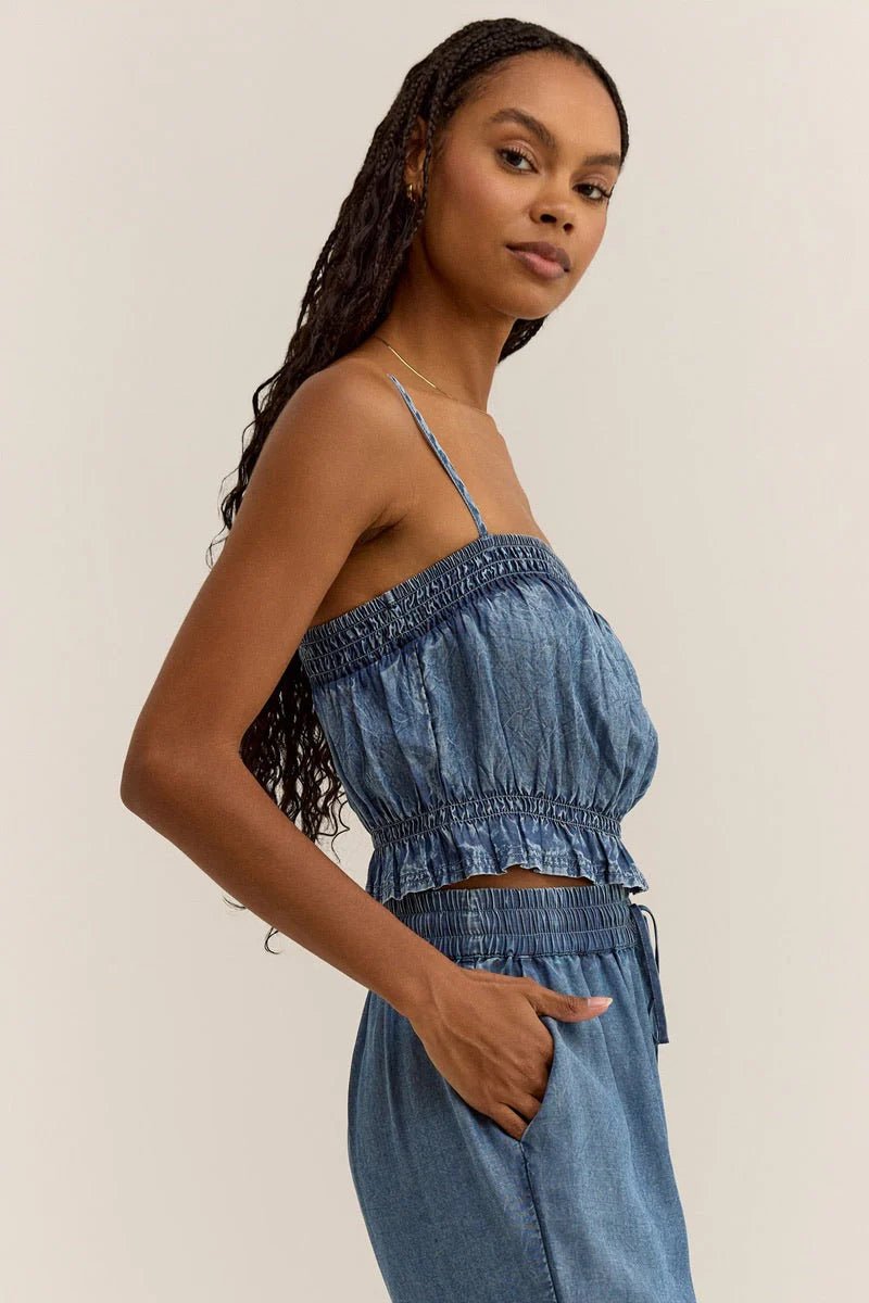 Rivina Chambray Tank - Hello Beautiful Boutique