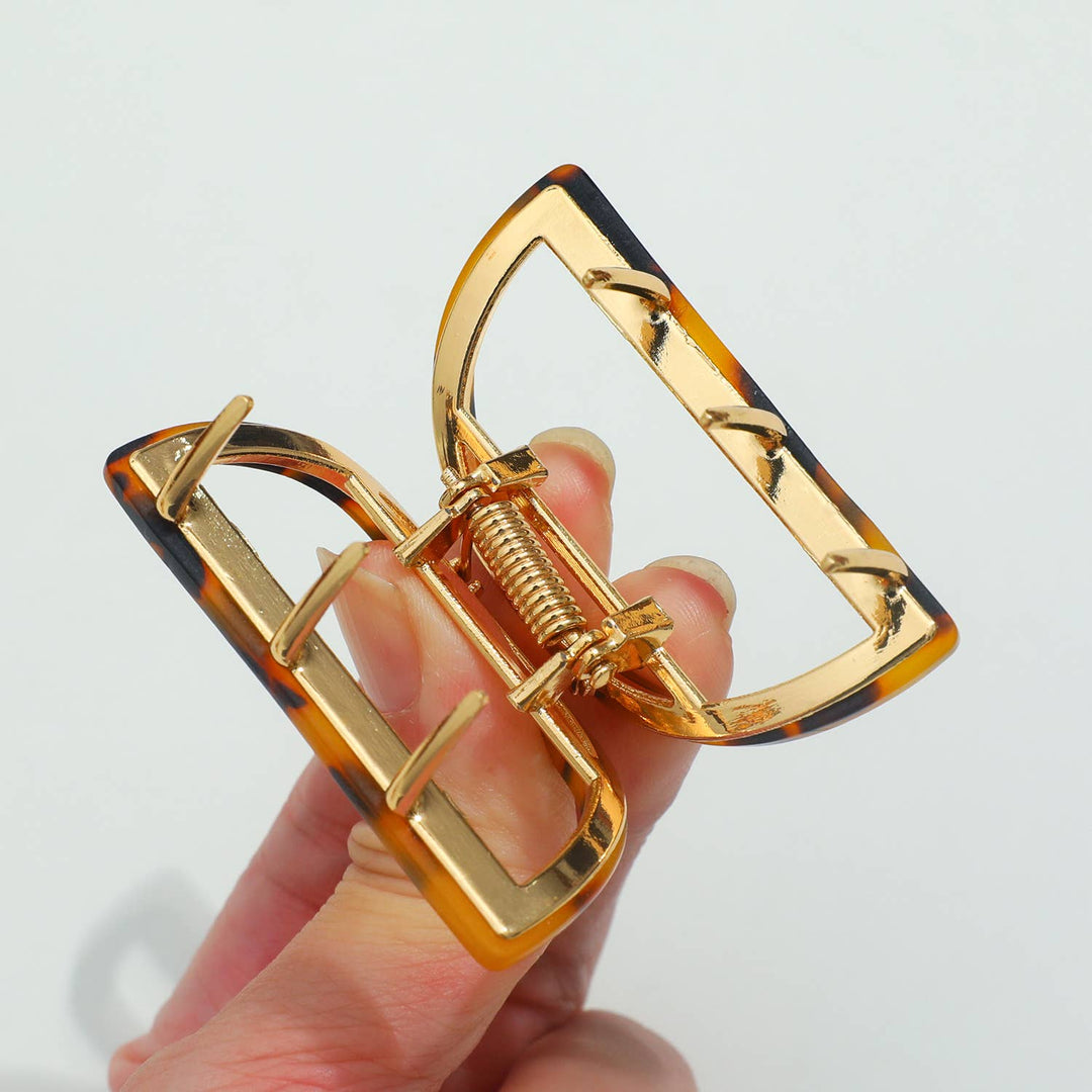 Rosalie Classic Small Half Moon Metal Claw Clip: Assorted - Hello Beautiful Boutique