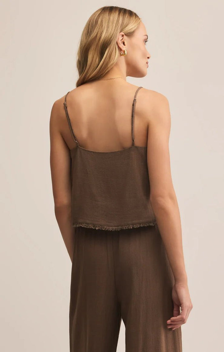 Sabel Cropped Linen Tank - Tiki - Hello Beautiful Boutique