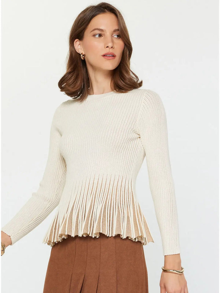 Shimmer Fitted Ribbed Sweater - Hello Beautiful Boutique