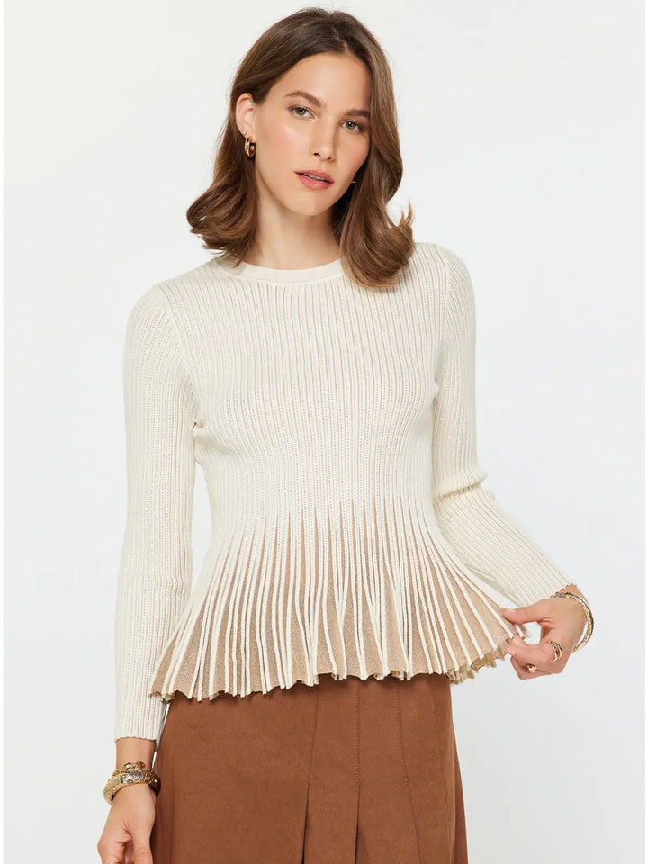 Shimmer Fitted Ribbed Sweater - Hello Beautiful Boutique