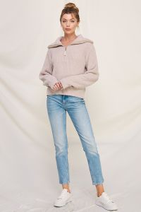 Soft Plush Half Zip Sweater - Hello Beautiful Boutique