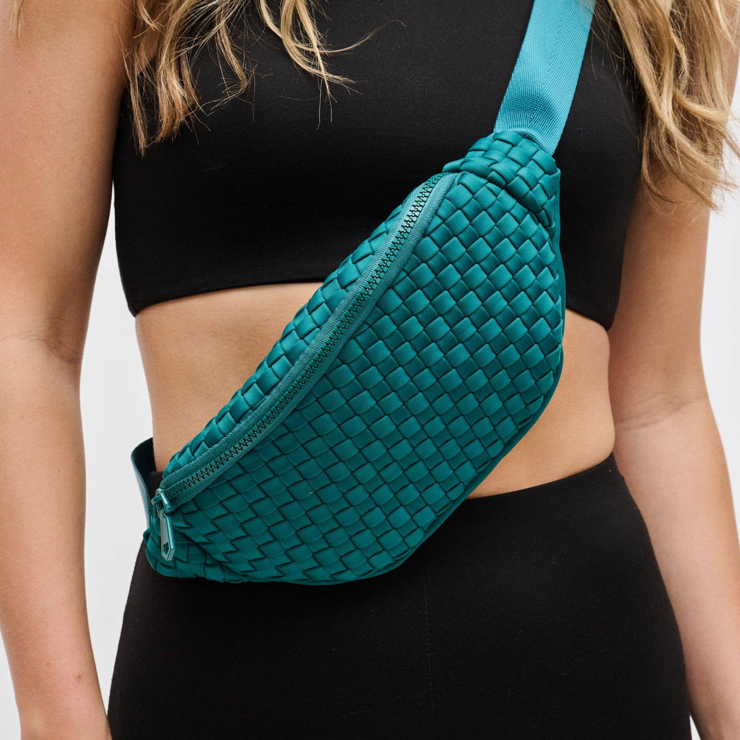 Sol and Selene - Aim High Woven Neoprene Belt Bag: Orange - Hello Beautiful Boutique