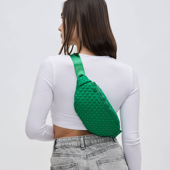 Sol and Selene - Aim High Woven Neoprene Belt Bag: Orange - Hello Beautiful Boutique