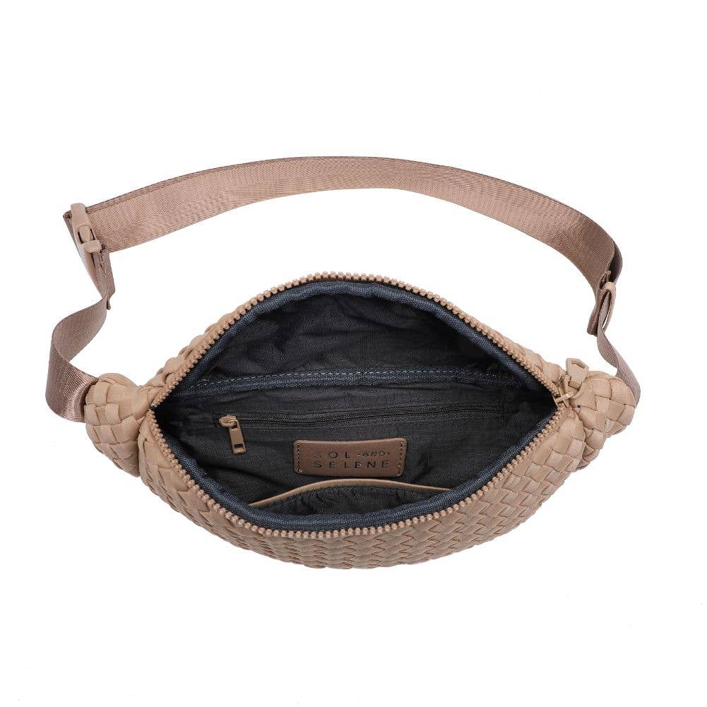 Sol and Selene - Aim High Woven Neoprene Belt Bag: Orange - Hello Beautiful Boutique