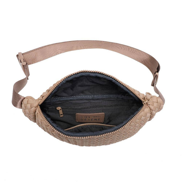 Sol and Selene - Aim High Woven Neoprene Belt Bag: Orange - Hello Beautiful Boutique