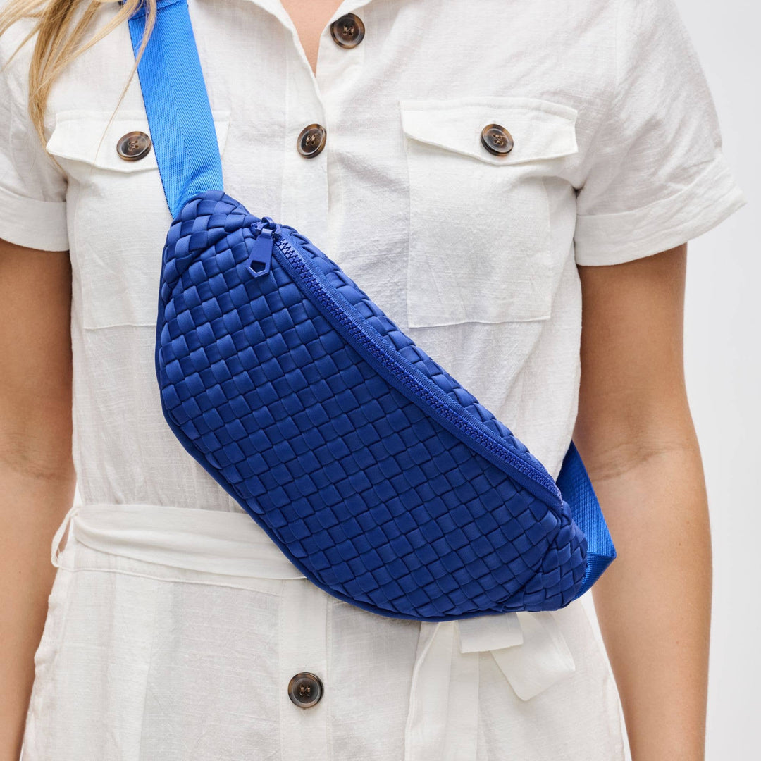 Sol and Selene - Aim High Woven Neoprene Belt Bag: Orange - Hello Beautiful Boutique