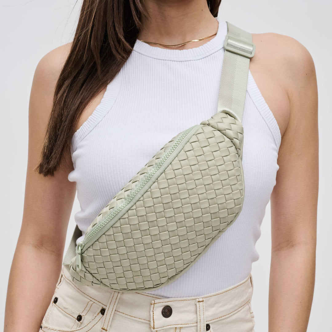 Sol and Selene - Aim High Woven Neoprene Belt Bag: Orange - Hello Beautiful Boutique