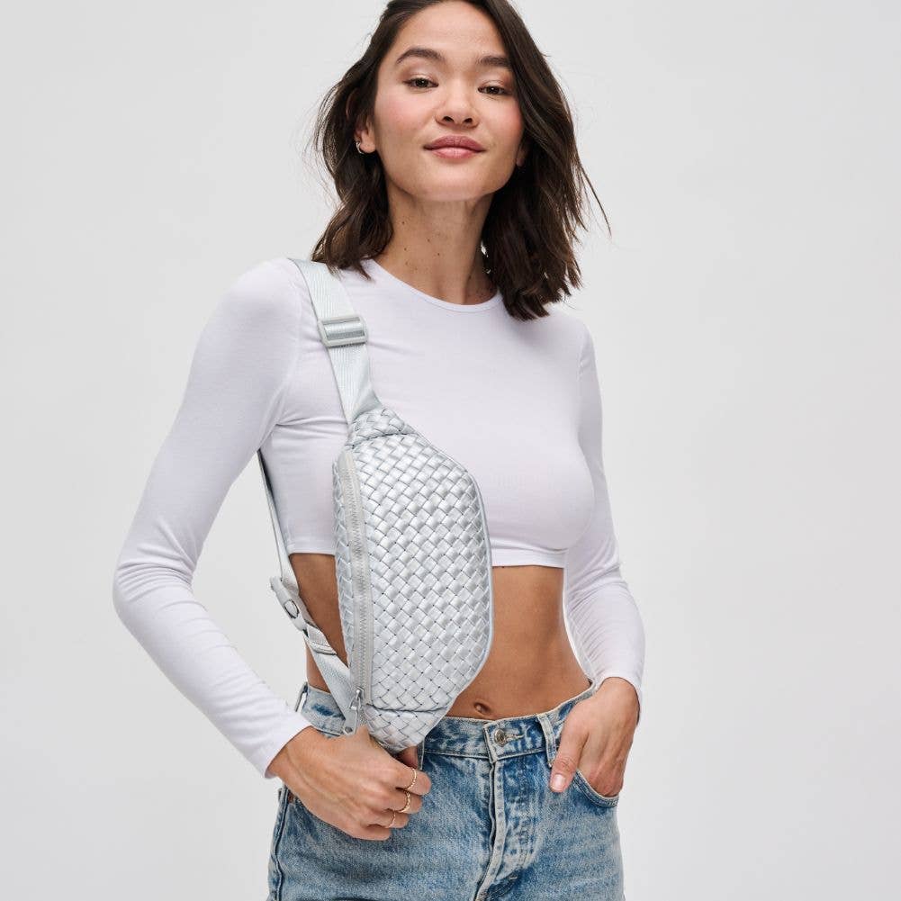 Sol and Selene - Aim High Woven Neoprene Belt Bag: Orange - Hello Beautiful Boutique
