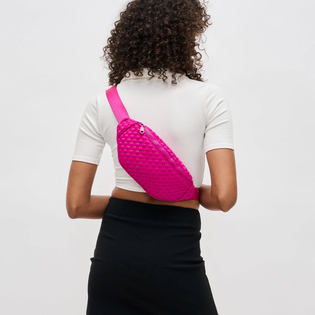 Sol and Selene - Aim High Woven Neoprene Belt Bag: Orange - Hello Beautiful Boutique