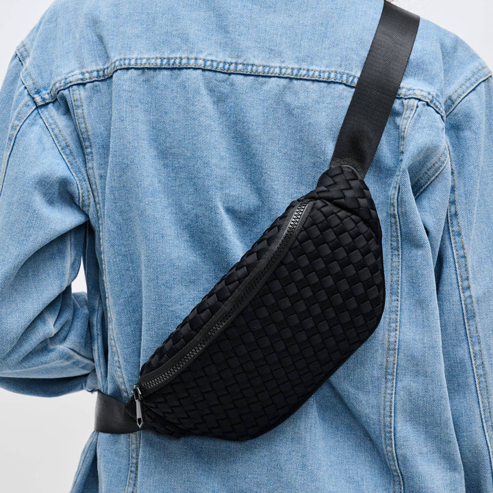 Sol and Selene - Aim High Woven Neoprene Belt Bag: Orange - Hello Beautiful Boutique