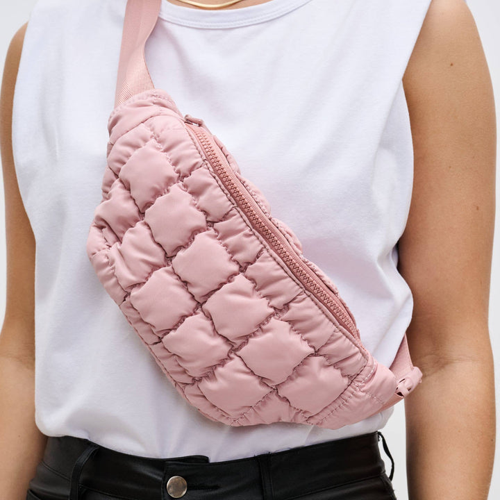 Sol and Selene - Resurgence - Quilted Puffer Nylon Belt Bag: Pistachio - Hello Beautiful Boutique