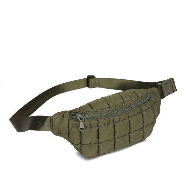 Sol and Selene - Resurgence - Quilted Puffer Nylon Belt Bag: Pistachio - Hello Beautiful Boutique