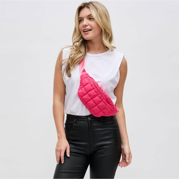 Sol and Selene - Resurgence - Quilted Puffer Nylon Belt Bag: Pistachio - Hello Beautiful Boutique