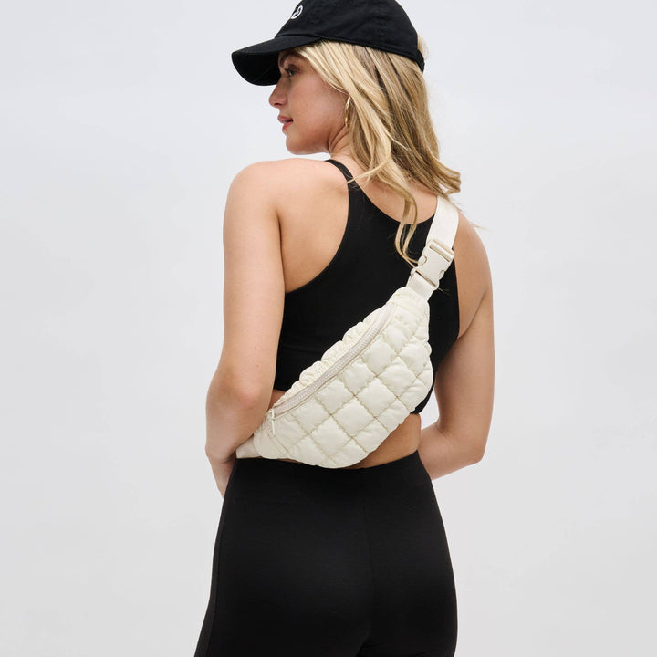 Sol and Selene - Resurgence - Quilted Puffer Nylon Belt Bag: Pistachio - Hello Beautiful Boutique