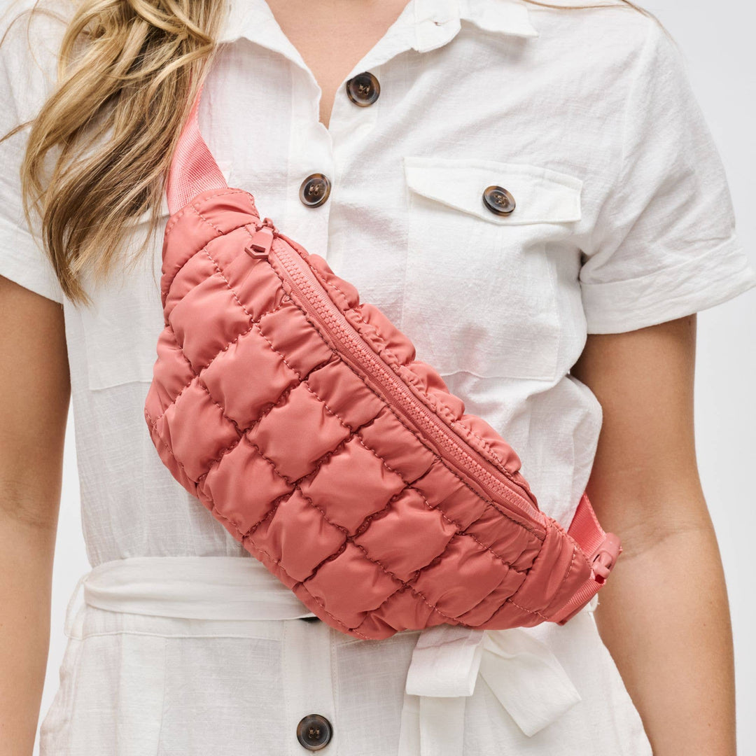 Sol and Selene - Resurgence - Quilted Puffer Nylon Belt Bag: Pistachio - Hello Beautiful Boutique