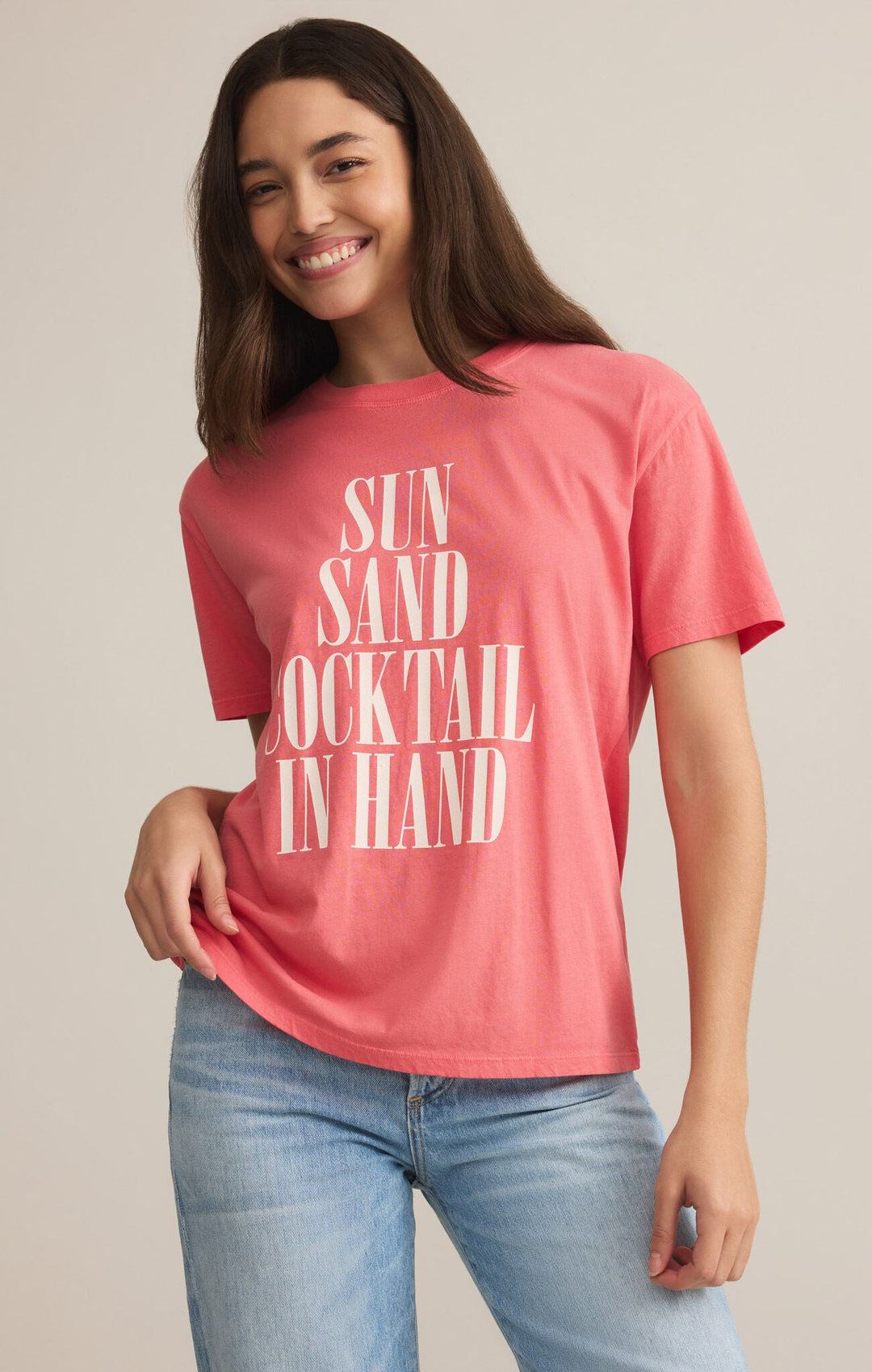 Sun &amp; Sand Boyfriend Tee - Hello Beautiful Boutique