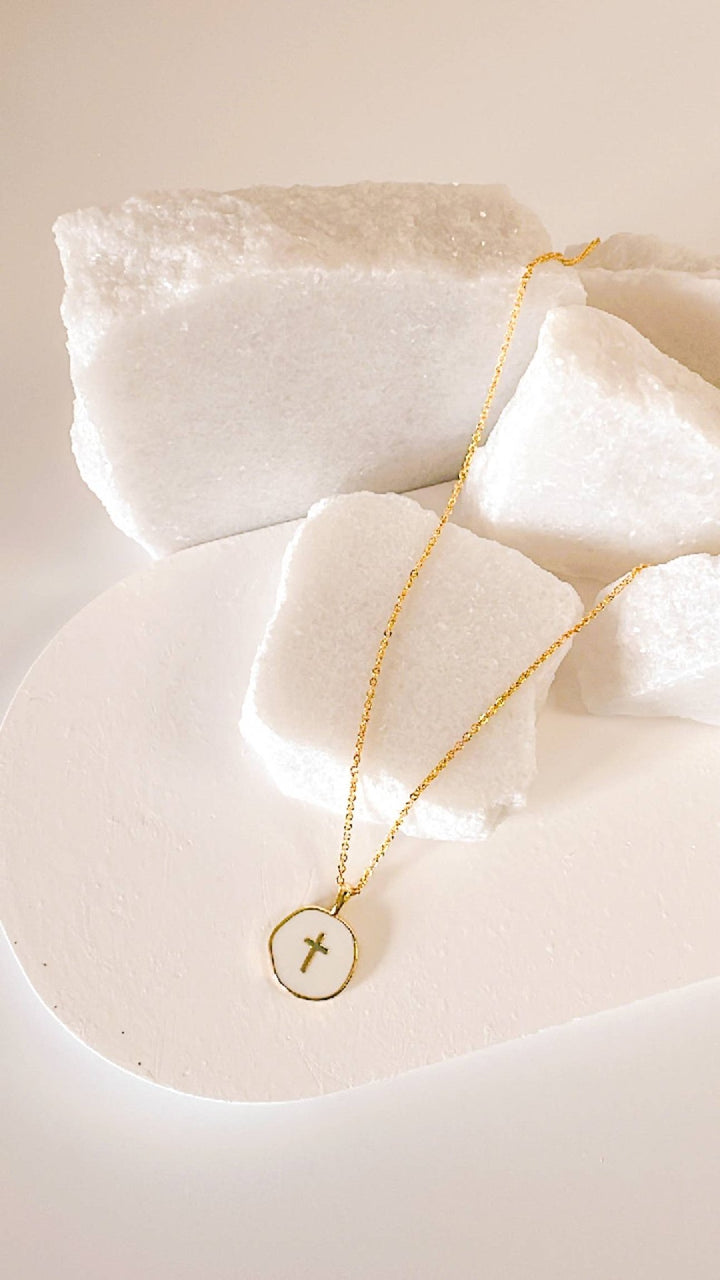 The Lennon dainty cross charm necklace - Hello Beautiful Boutique