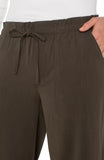 Black Olive Pull On Tie Waist Pant