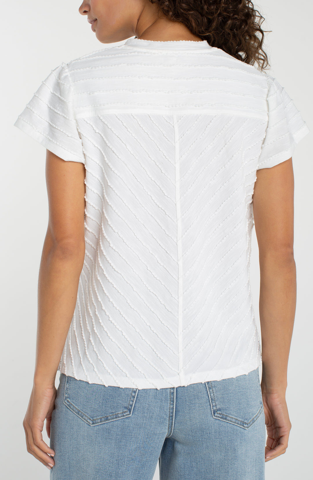 Short Sleeve Top with Miter Detail