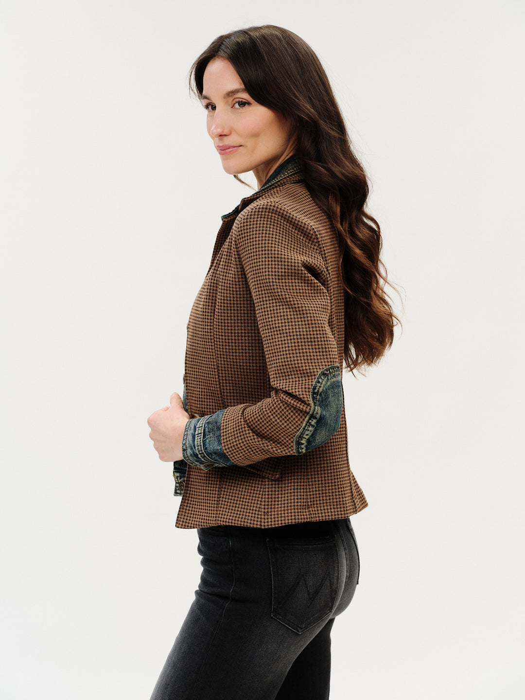 Clarissa Blazer in Brown Bedford Check