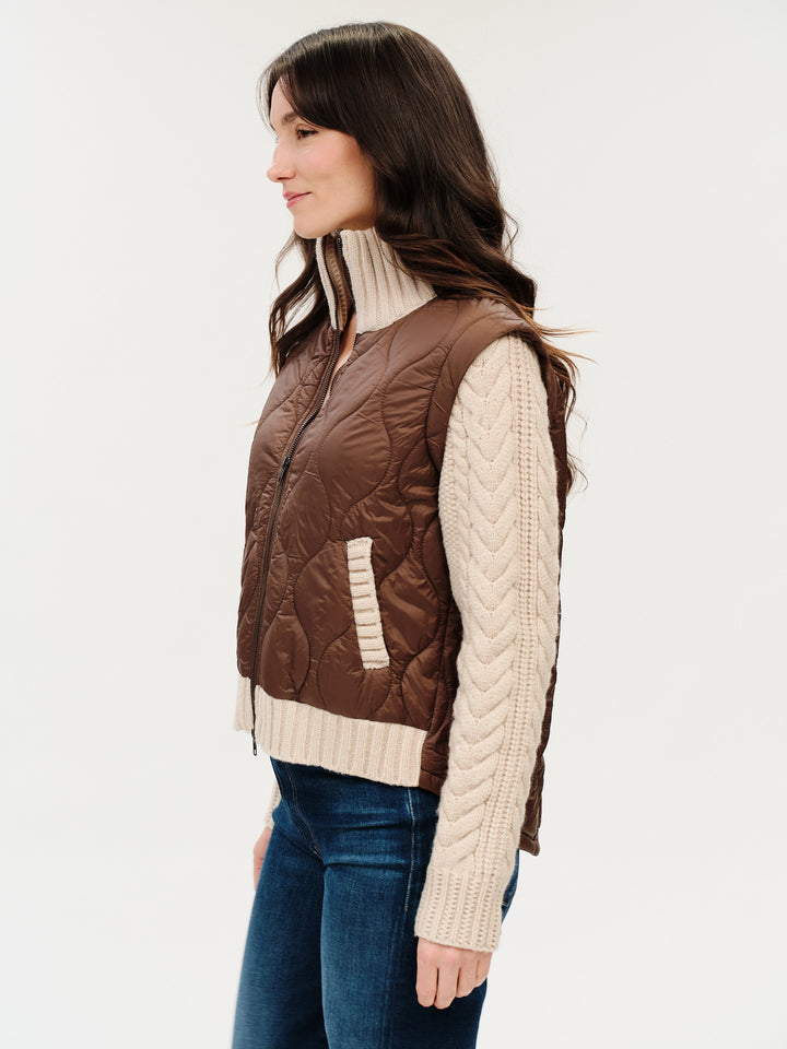 Melanie Mixed Media Quilted Jacket