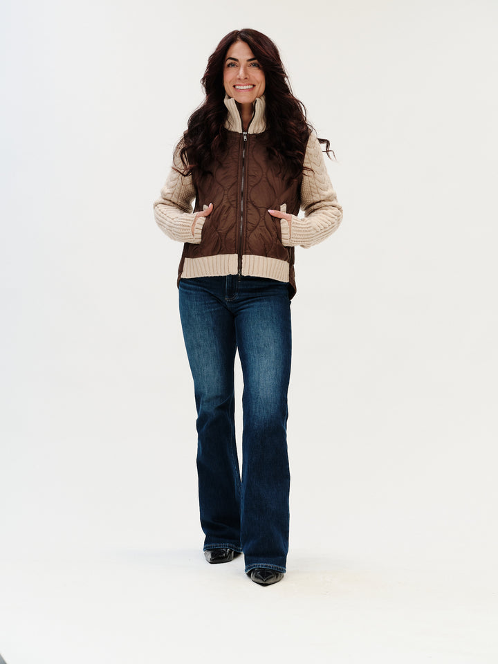 Melanie Mixed Media Quilted Jacket