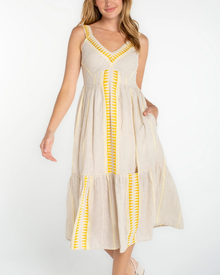 Sleeveless Boho Midi Dress