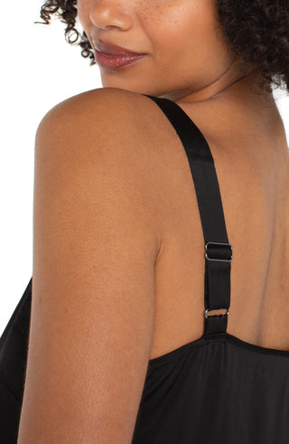 Woven Tank with Lace Trim