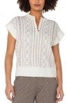 Cream w/ Camel Cap Sleeve Sweater
