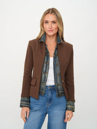 Clarissa Mixed Media Denim Jacket