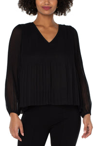 V Neck Pleated Top - Hello Beautiful Boutique