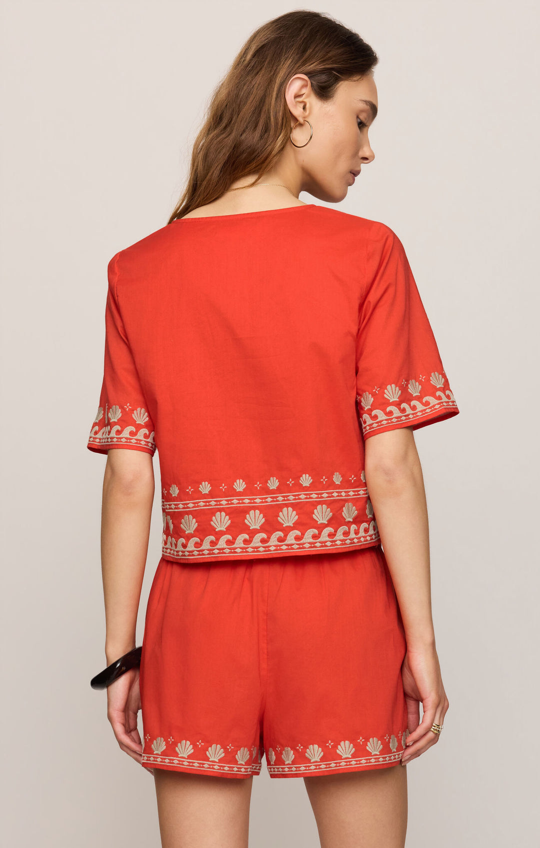 Cast of Waves Tie Front Top